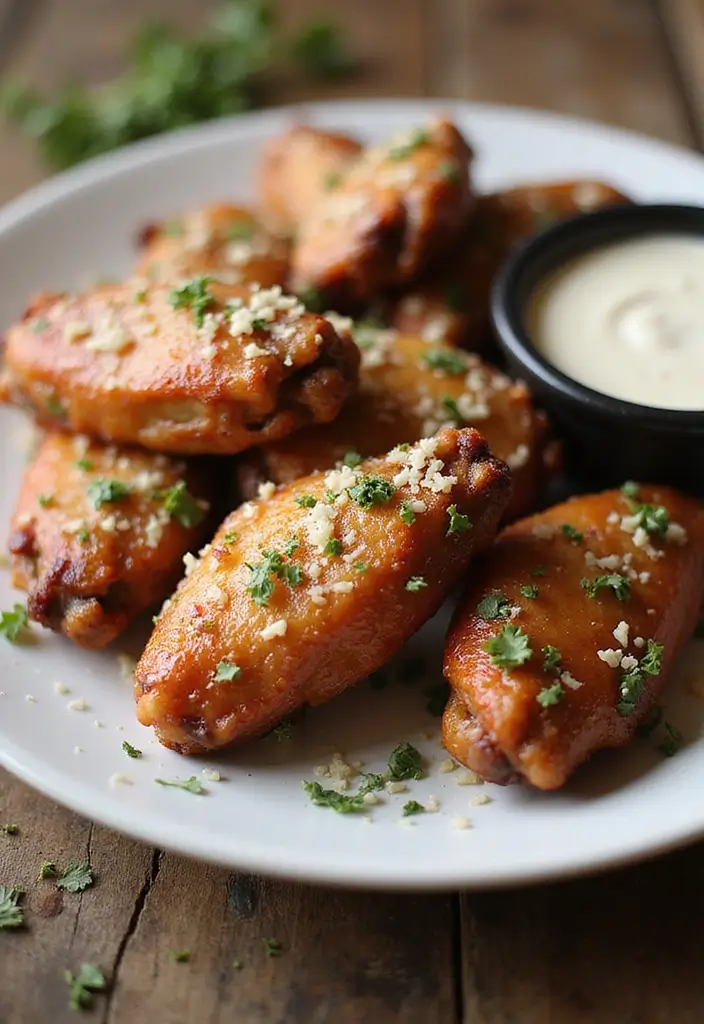 25 BBQ Chicken Wing Recipes That Deserve a Spot at Game Night - 3. Garlic Parmesan BBQ Wings