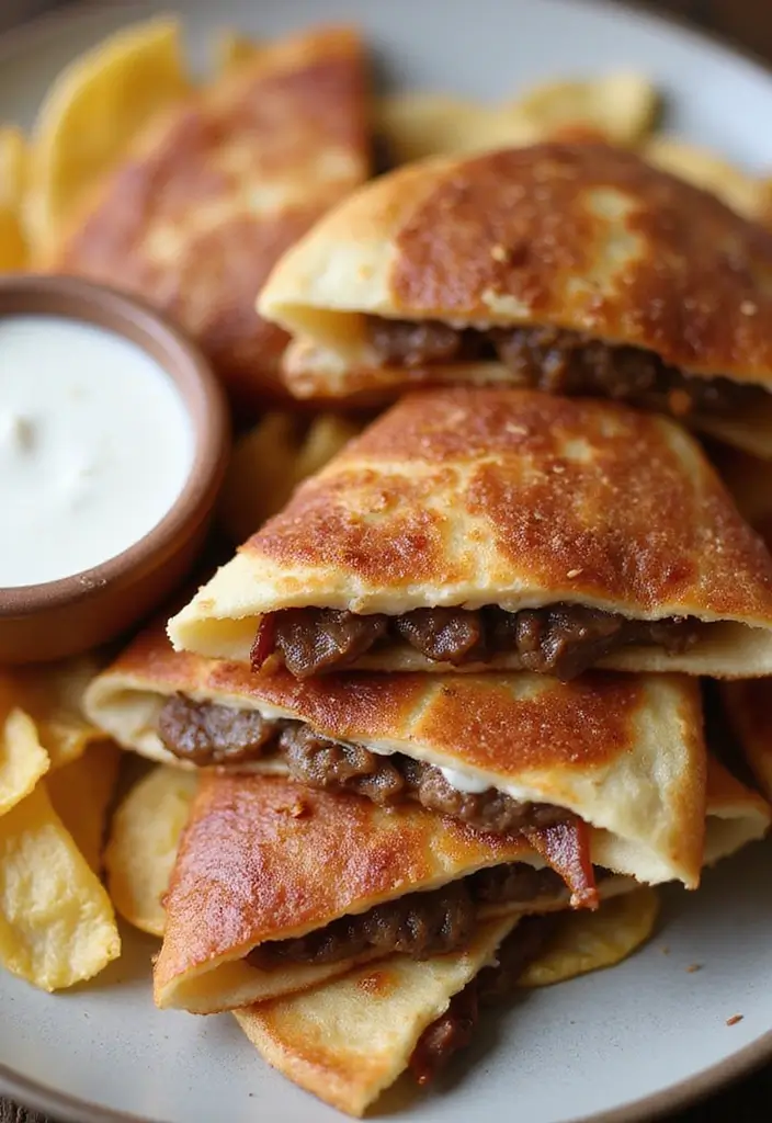 25 Cheesy Steak Quesadilla Recipes That Ooze with Goodness - 12. Bacon-Wrapped Steak Quesadilla