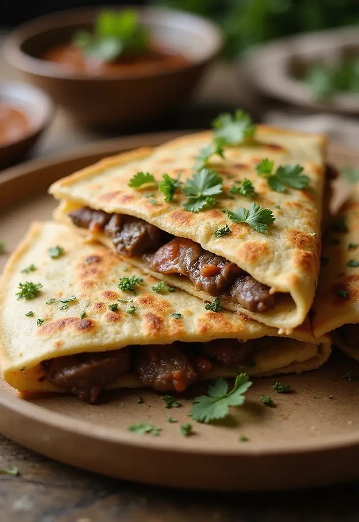 25 Cheesy Steak Quesadilla Recipes That Ooze with Goodness - 14. Herb-Crusted Steak Quesadilla