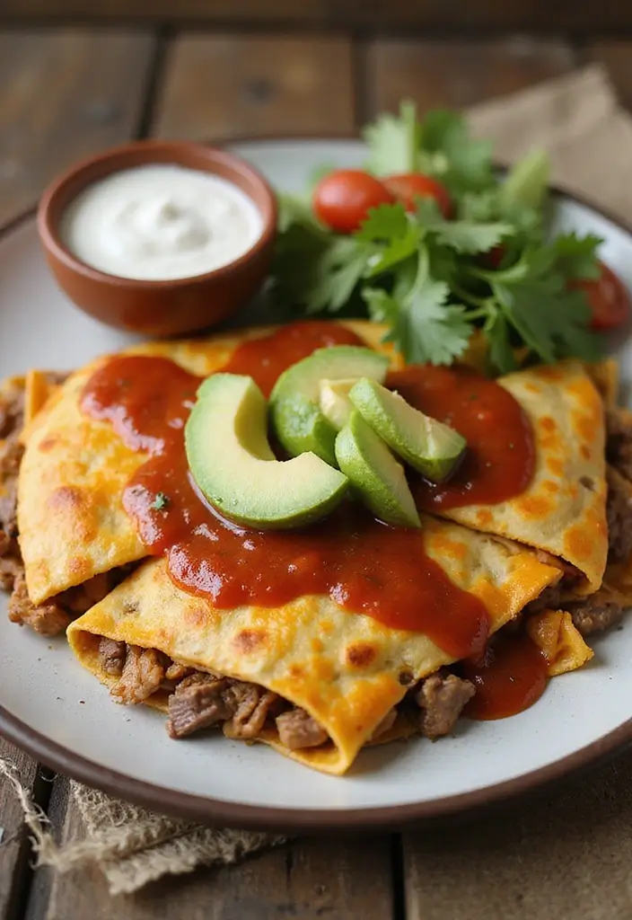 25 Cheesy Steak Quesadilla Recipes That Ooze with Goodness - 19. Steak and Cheese Enchilada Quesadilla