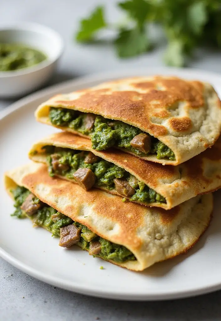 25 Cheesy Steak Quesadilla Recipes That Ooze with Goodness - 21. Cilantro Pesto Steak Quesadilla