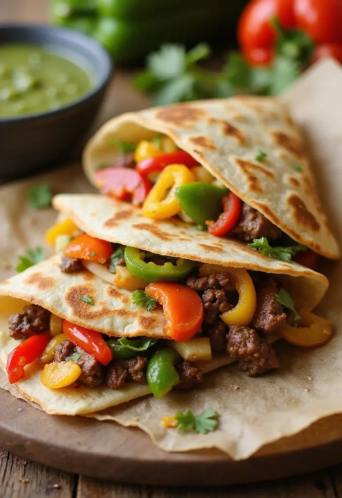 25 Cheesy Steak Quesadilla Recipes That Ooze with Goodness - 22. Peppers and Steak Quesadilla