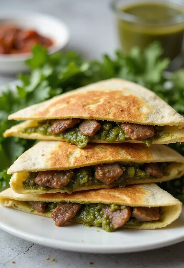 25 Cheesy Steak Quesadilla Recipes That Ooze with Goodness - 25. Pesto Steak Quesadilla