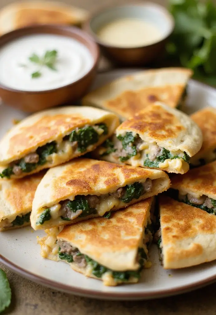25 Cheesy Steak Quesadilla Recipes That Ooze with Goodness - 6. Cheesy Steak and Spinach Quesadilla
