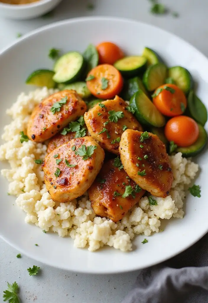 25 Honey Garlic Chicken Recipes Sweet Enough to Steal the Show - 22. Honey Garlic Chicken and Cauliflower Rice