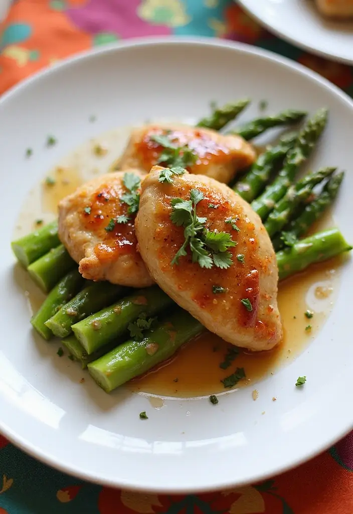 25 Honey Garlic Chicken Recipes Sweet Enough to Steal the Show - 23. Honey Garlic Chicken with Asparagus