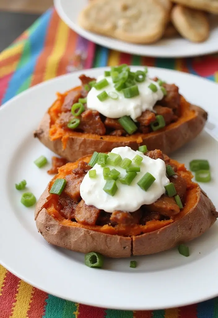26 BBQ Pork Recipes That Keep Family Nights Exciting - 12. BBQ Pork Stuffed Sweet Potatoes