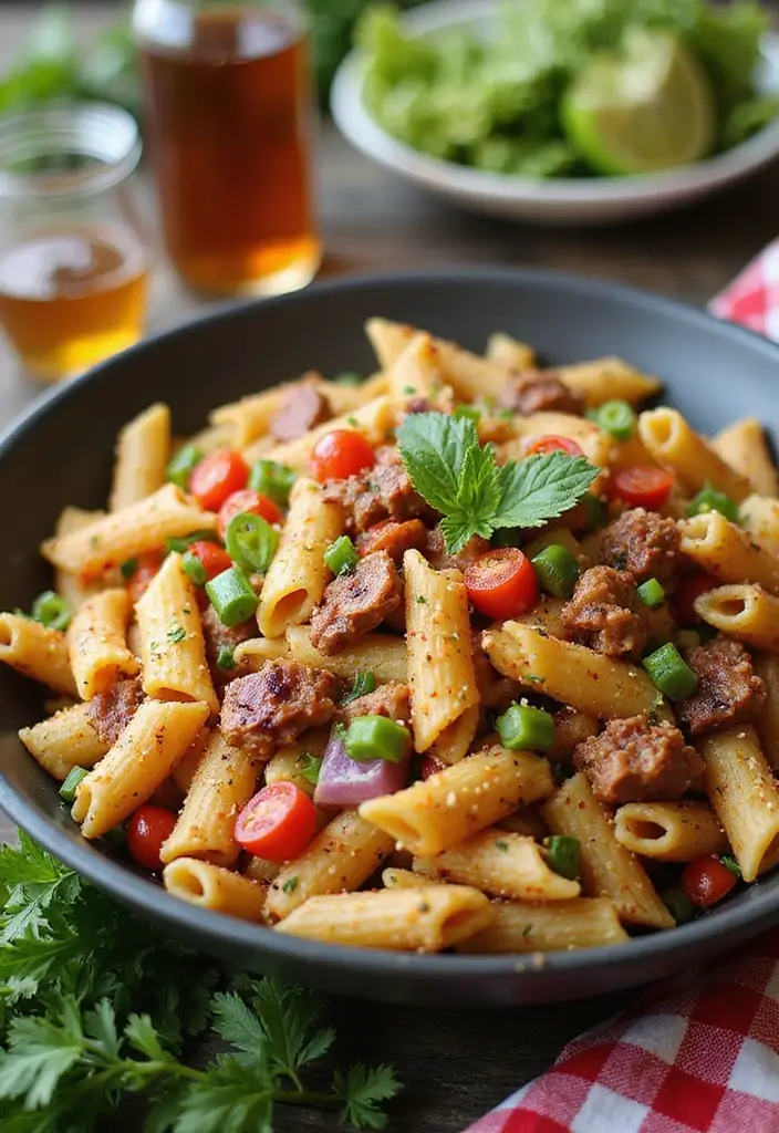 26 BBQ Pork Recipes That Keep Family Nights Exciting - 19. BBQ Pork Pasta Salad