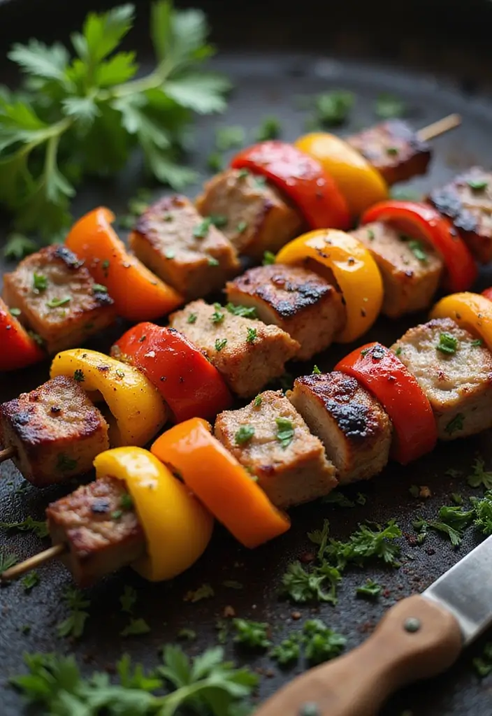 26 BBQ Pork Recipes That Keep Family Nights Exciting - 24. BBQ Pork and Sweet Pepper Skewers