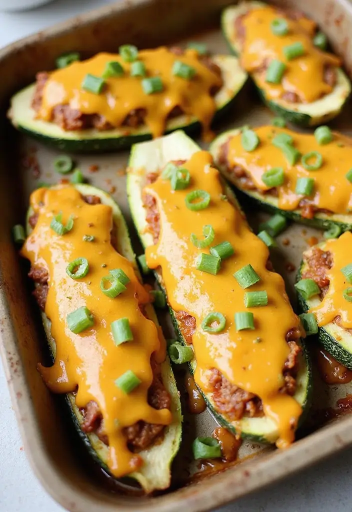 26 BBQ Pork Recipes That Keep Family Nights Exciting - 25. BBQ Pork Zucchini Boats