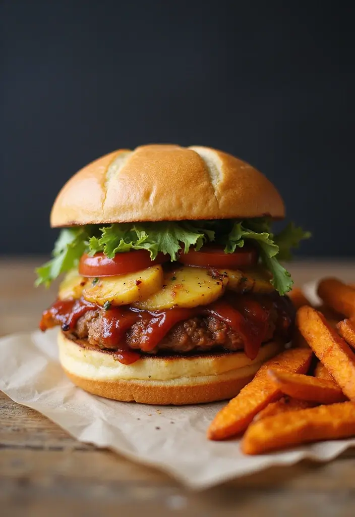 26 BBQ Pork Recipes That Keep Family Nights Exciting - 7. Pineapple BBQ Pork Burger