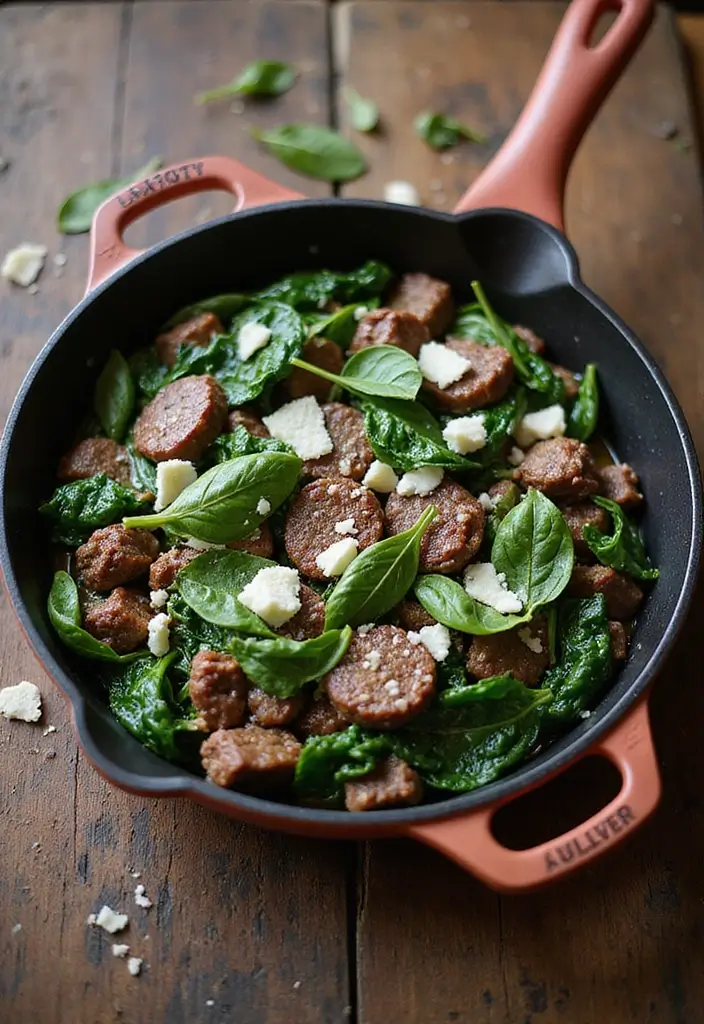 26 Beef Skillet Recipes That Nail Flavor Without Fuss - 11. Beef and Spinach Skillet