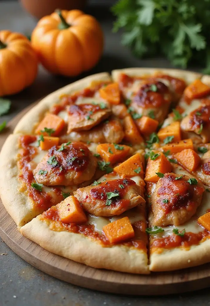 27 BBQ Chicken Pizza Recipes That Taste Like Pure Weekend - 12. BBQ Chicken Pizza with Sweet Potatoes