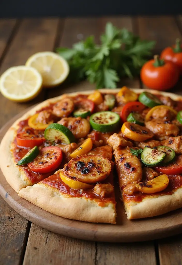 27 BBQ Chicken Pizza Recipes That Taste Like Pure Weekend - 18. BBQ Chicken Pizza with Grilled Vegetables