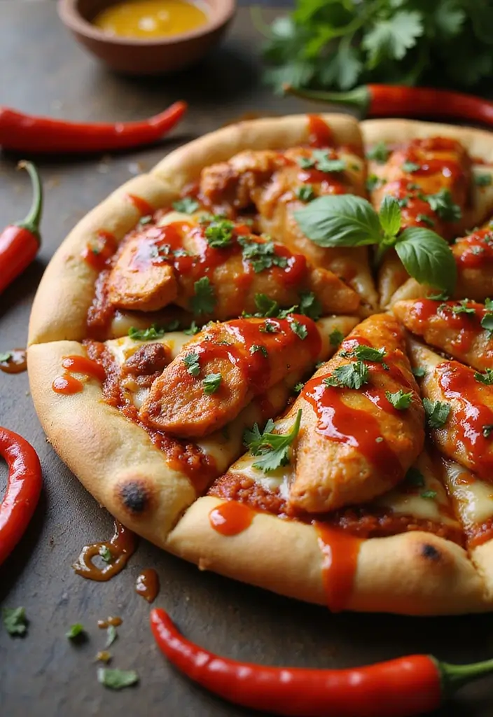 27 BBQ Chicken Pizza Recipes That Taste Like Pure Weekend - 23. BBQ Chicken Pizza with Chili Sauce