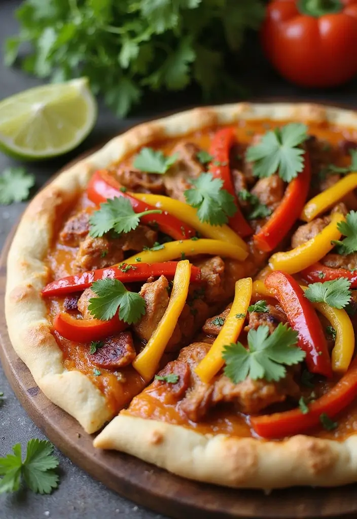 27 BBQ Chicken Pizza Recipes That Taste Like Pure Weekend - 25. BBQ Chicken Pizza with Peppers and Cilantro