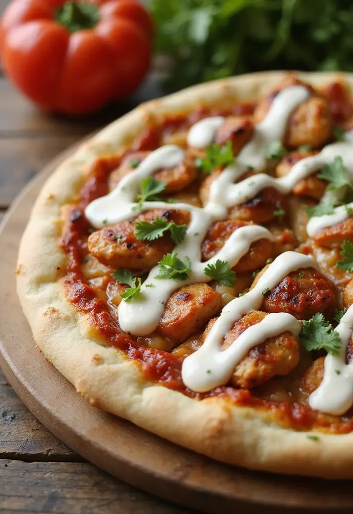 27 BBQ Chicken Pizza Recipes That Taste Like Pure Weekend - 5. BBQ Chicken Pizza with Ranch Dressing Drizzle
