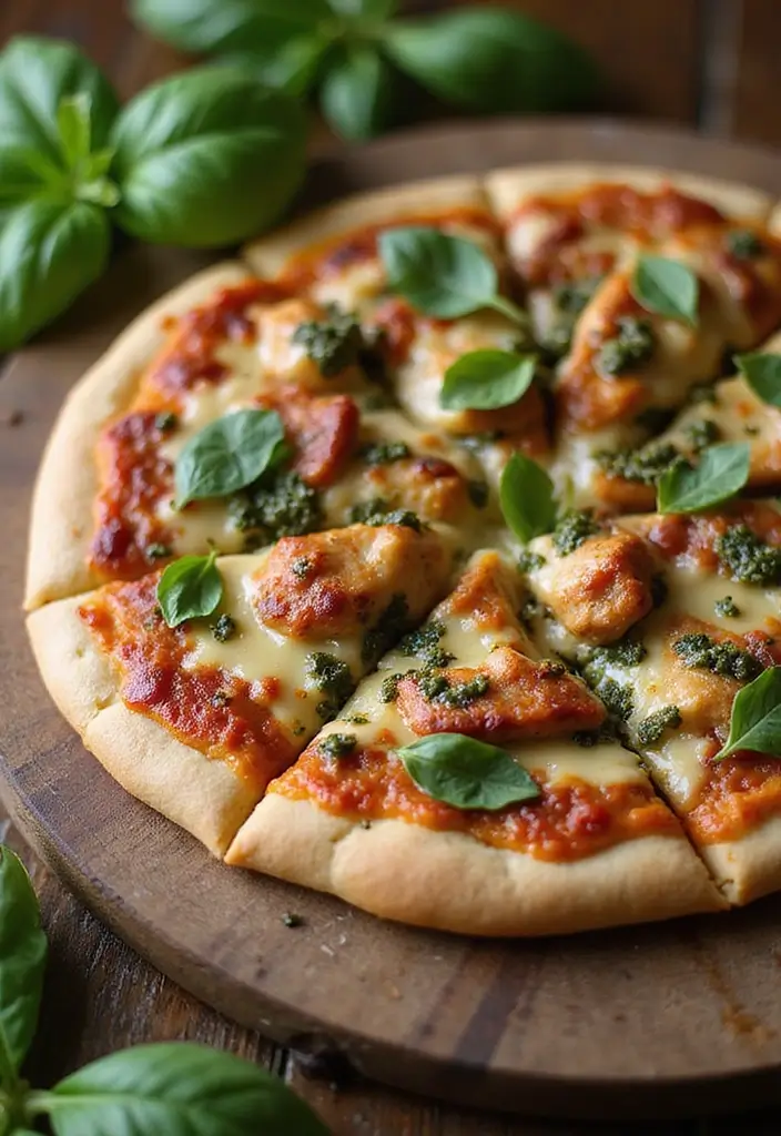 27 BBQ Chicken Pizza Recipes That Taste Like Pure Weekend - 9. BBQ Chicken Pizza with Pesto Drizzle