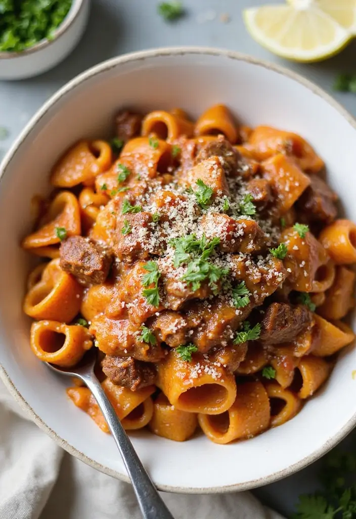 27 BBQ Pulled Beef Recipes That Reinvent Sandwich Night - 17. BBQ Pulled Beef Pasta