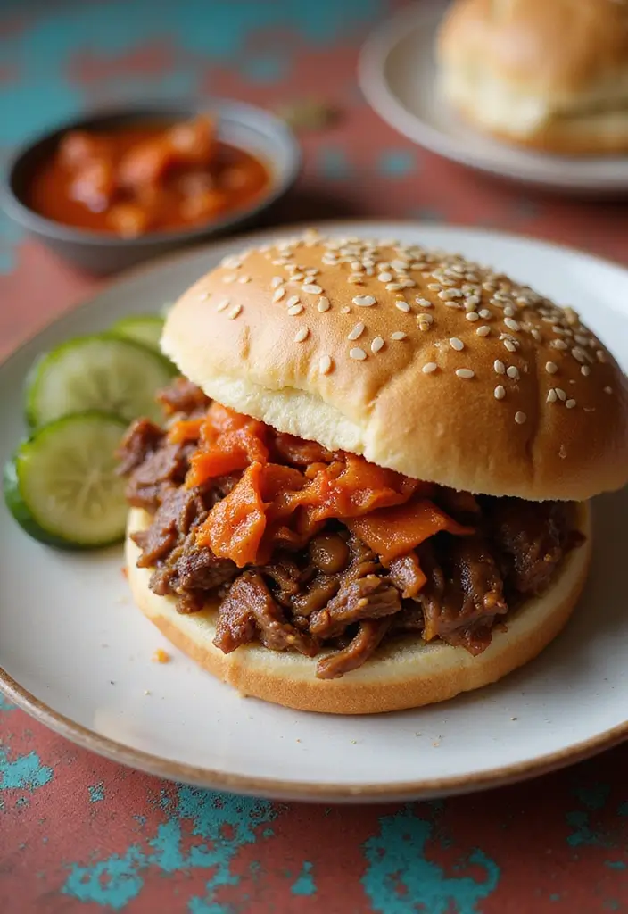 27 BBQ Pulled Beef Recipes That Reinvent Sandwich Night - 4. Spicy Korean BBQ Pulled Beef