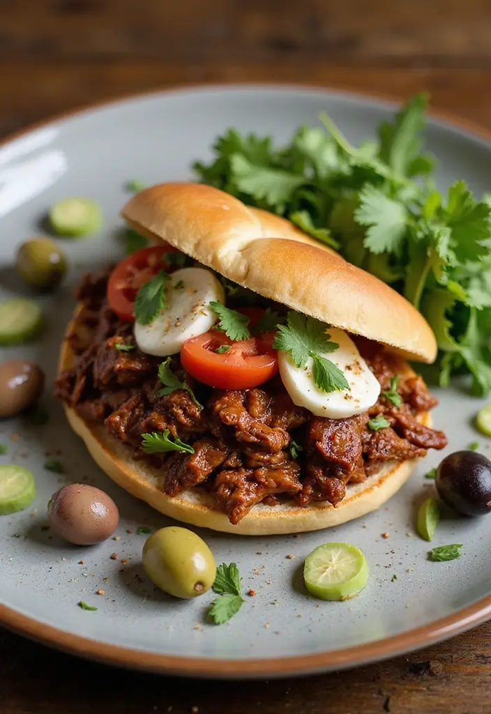 27 BBQ Pulled Beef Recipes That Reinvent Sandwich Night - 6. Mediterranean BBQ Pulled Beef