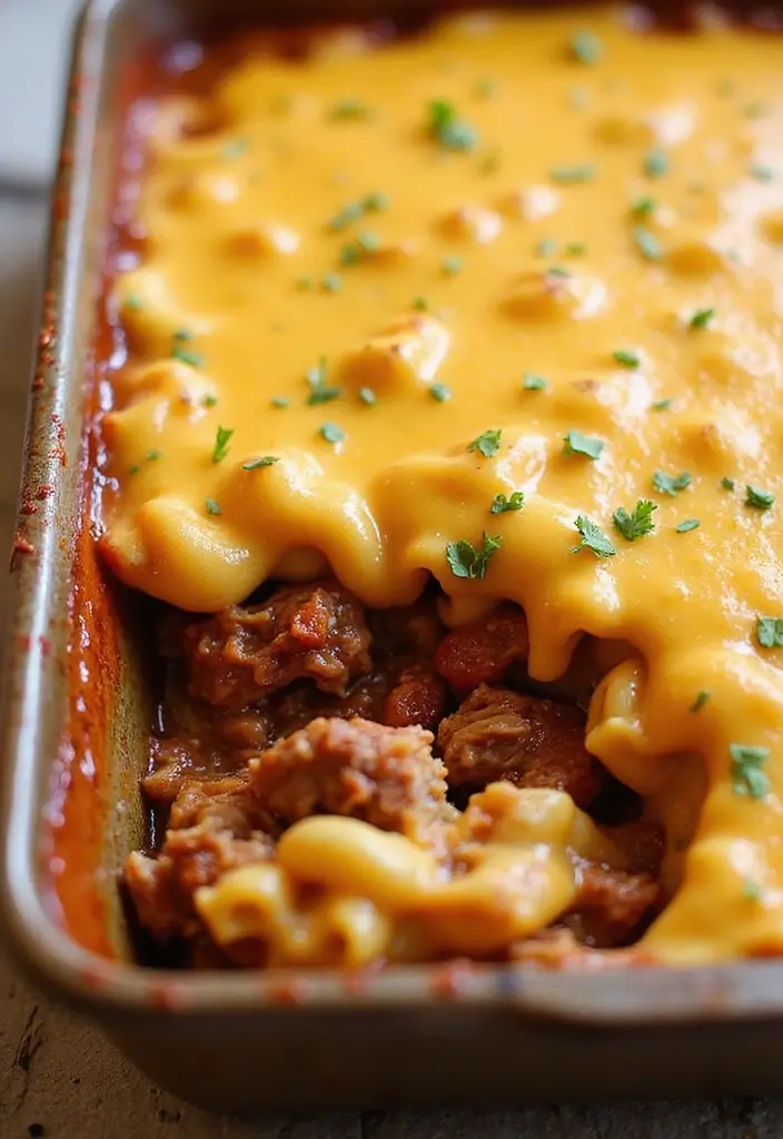 27 BBQ Pulled Beef Recipes That Reinvent Sandwich Night - 9. BBQ Pulled Beef and Mac 'n' Cheese