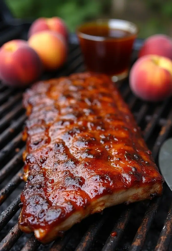 27 Juicy Baby Back Rib Recipes That Drip With Flavor - 4. Bourbon Peach BBQ Ribs