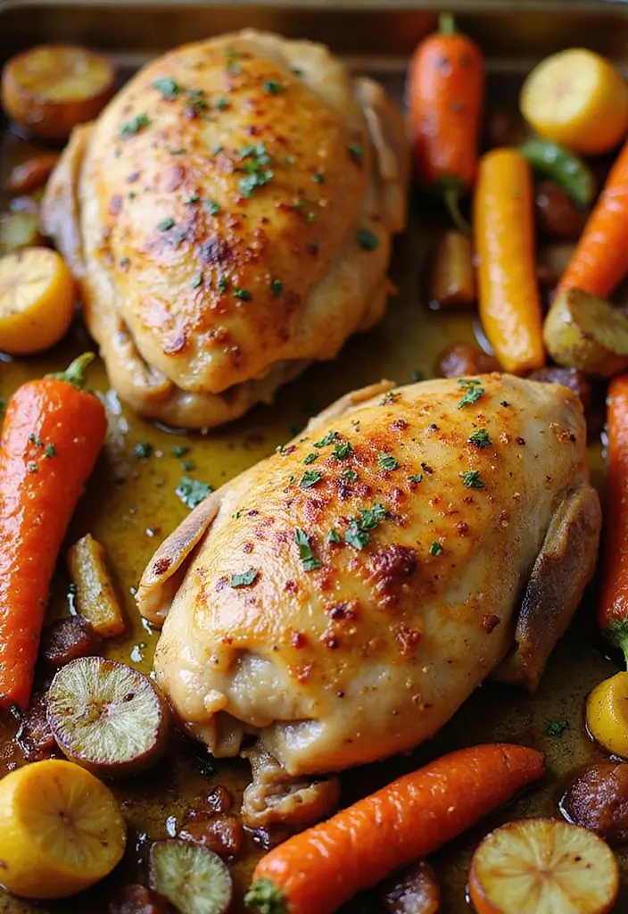 27 Juicy Chicken Thigh Recipes That Never Fail at Dinner - 26. Roasted Chicken Thighs with Vegetables