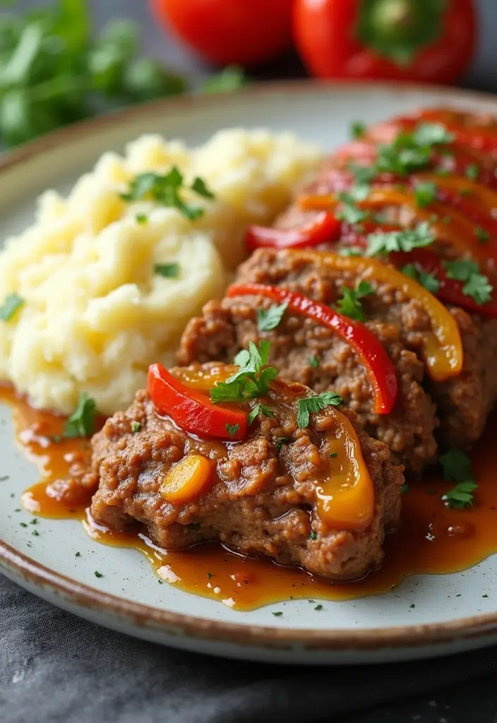 27 Juicy Meatloaf Recipes That Taste Like Home - 12. Meatloaf with Peppers and Onions