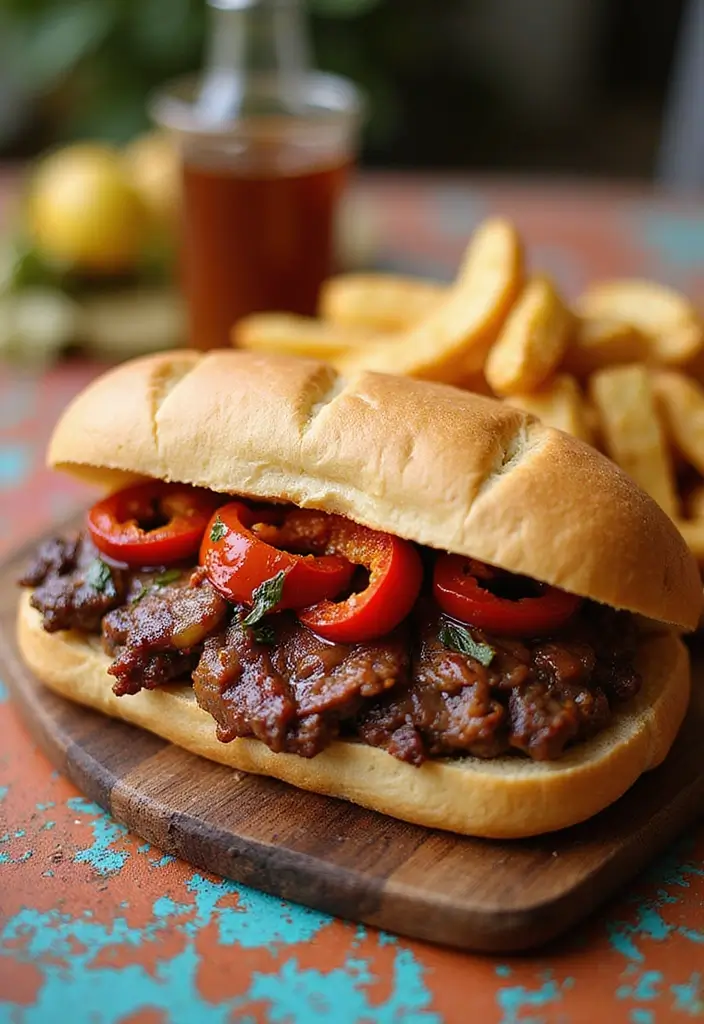 27 Ribeye Steak Sandwiches That Redefine Comfort Food - 3. Spicy Steak Sandwich with Roasted Peppers