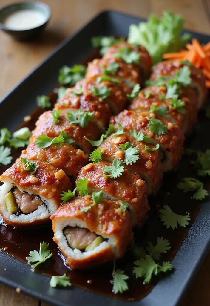 28 BBQ Brisket Recipes That Guests Will Never Forget - 28. BBQ Brisket Sushi Rolls