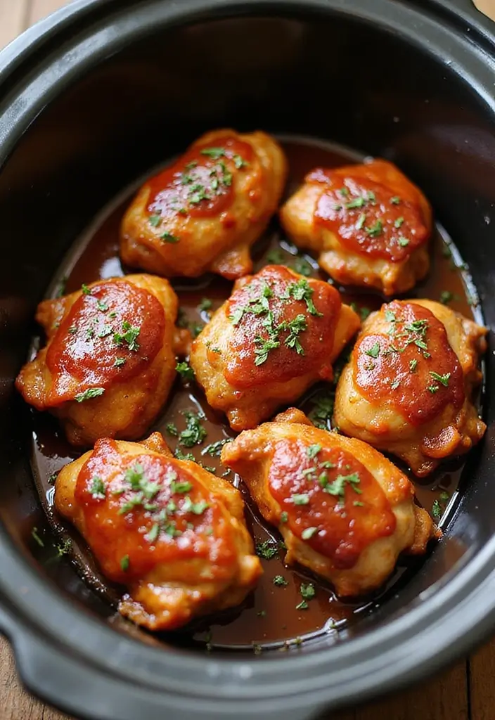 28 BBQ Chicken Thigh Recipes That Taste Like Pure Grill Magic - 1. Honey BBQ Slow Cooker Chicken Thighs
