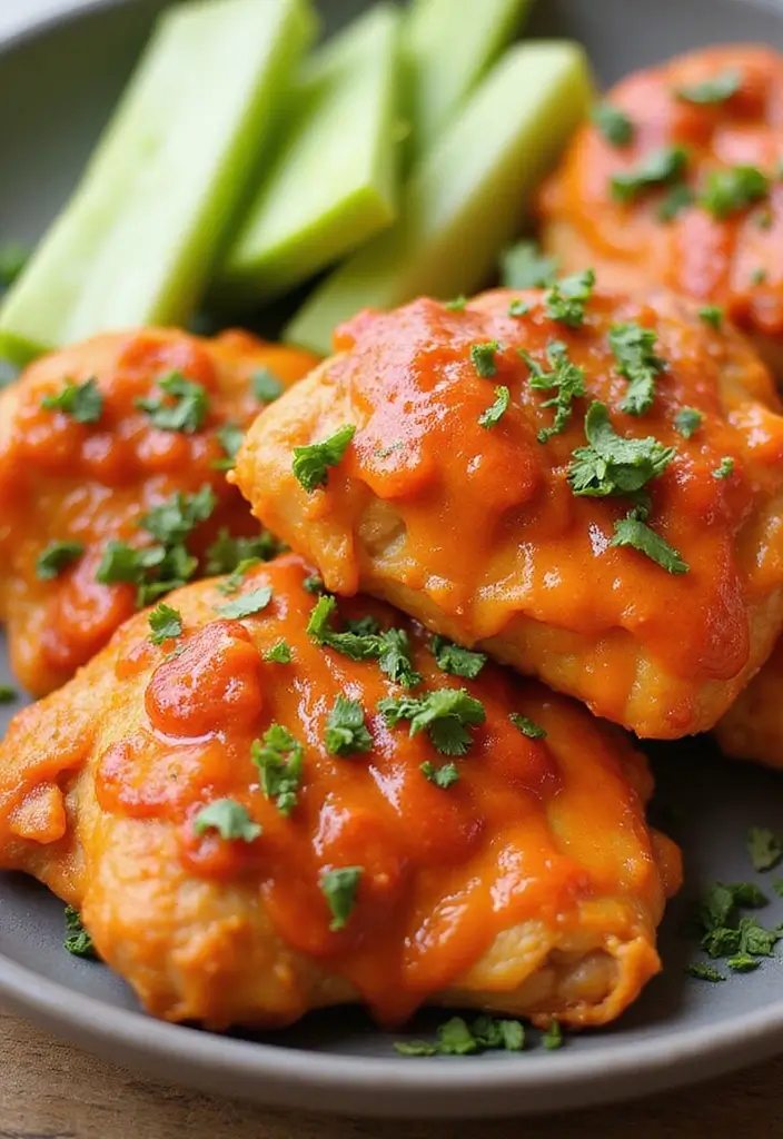 28 BBQ Chicken Thigh Recipes That Taste Like Pure Grill Magic - 27. BBQ Buffalo Chicken Thighs