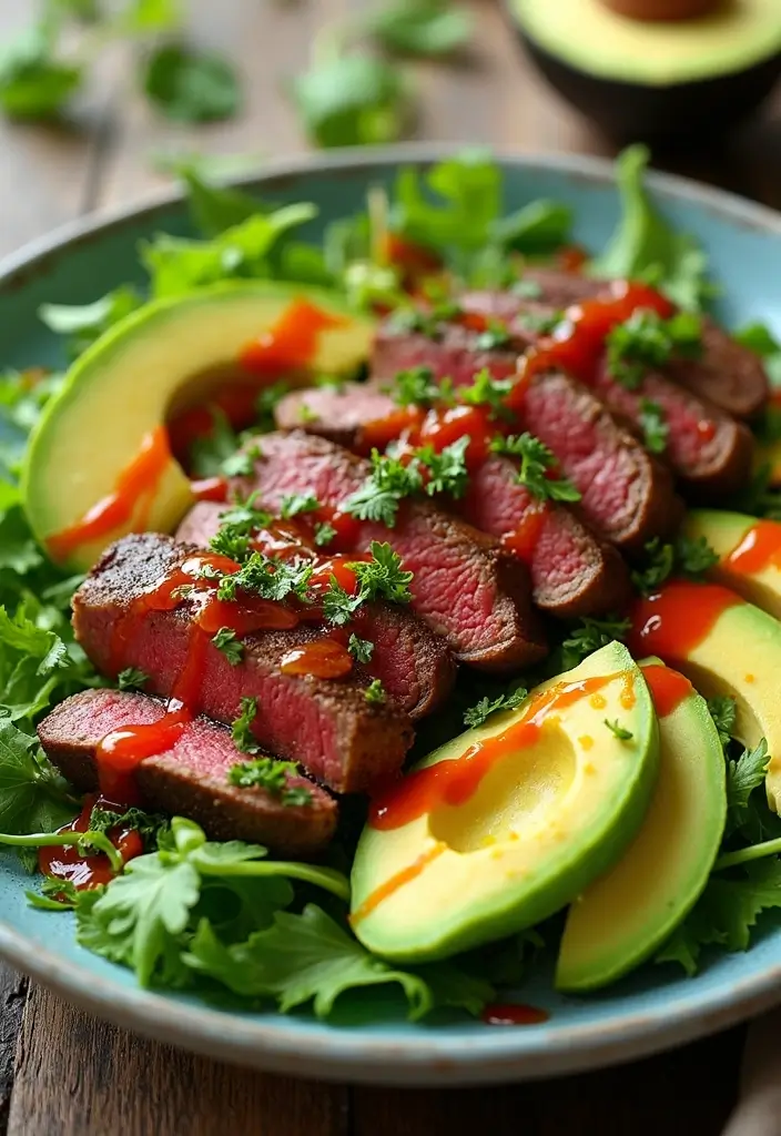 28 Cast Iron Steak Recipes That Deliver Perfect Sear Every Time - 17. Sriracha Lime Steak Salad