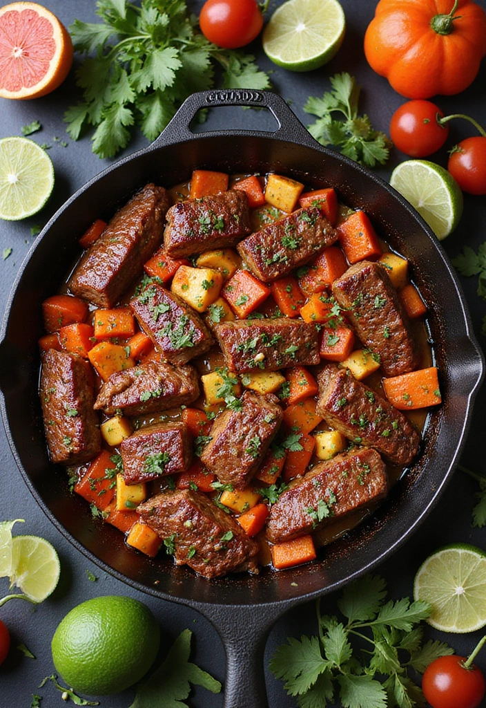 28 Cast Iron Steak Recipes That Deliver Perfect Sear Every Time - 25. Chipotle Lime Steak Fajitas