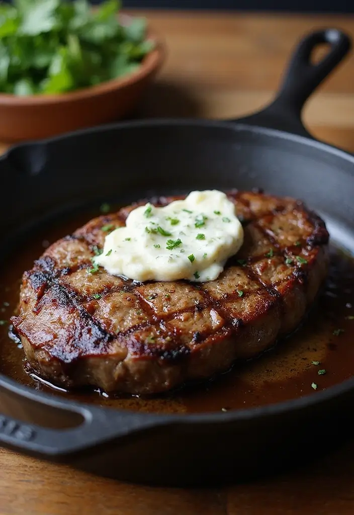 28 Cast Iron Steak Recipes That Deliver Perfect Sear Every Time - 28. Steak with Blue Cheese Butter