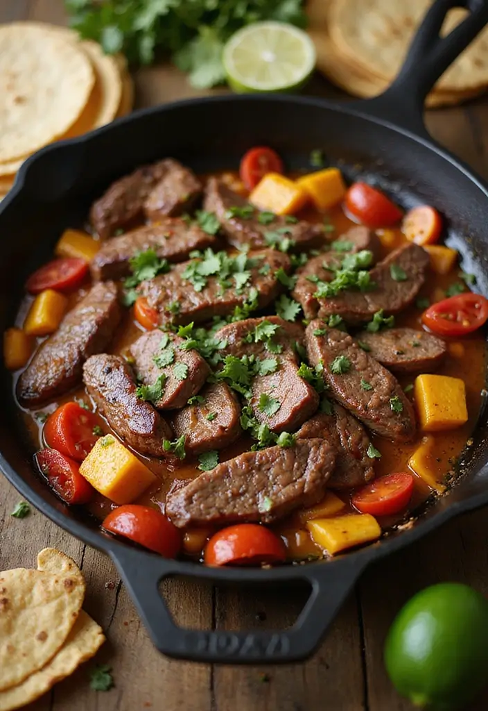 28 Cast Iron Steak Recipes That Deliver Perfect Sear Every Time - 4. Smoky Paprika Flank Steak Fajitas