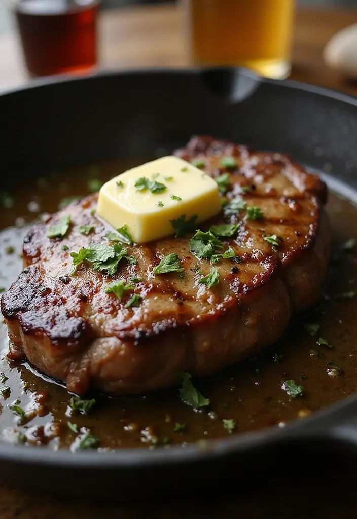 28 Cast Iron Steak Recipes That Deliver Perfect Sear Every Time - 5. Garlic Butter Sirloin Steak