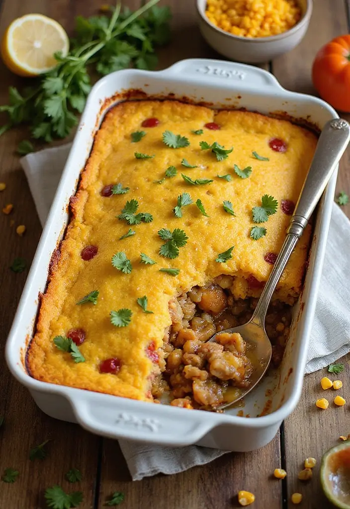 28 Comforting Meat Casserole Recipes That Warm the Table - 22. Cornbread Tamale Pie Casserole