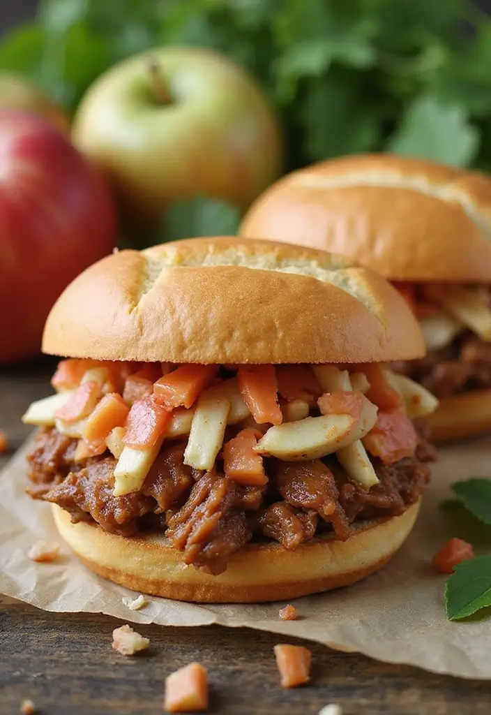 28 Pulled Pork Sandwich Recipes That Are Backyard Favorites - 18. Pulled Pork and Apple Slaw Sandwich