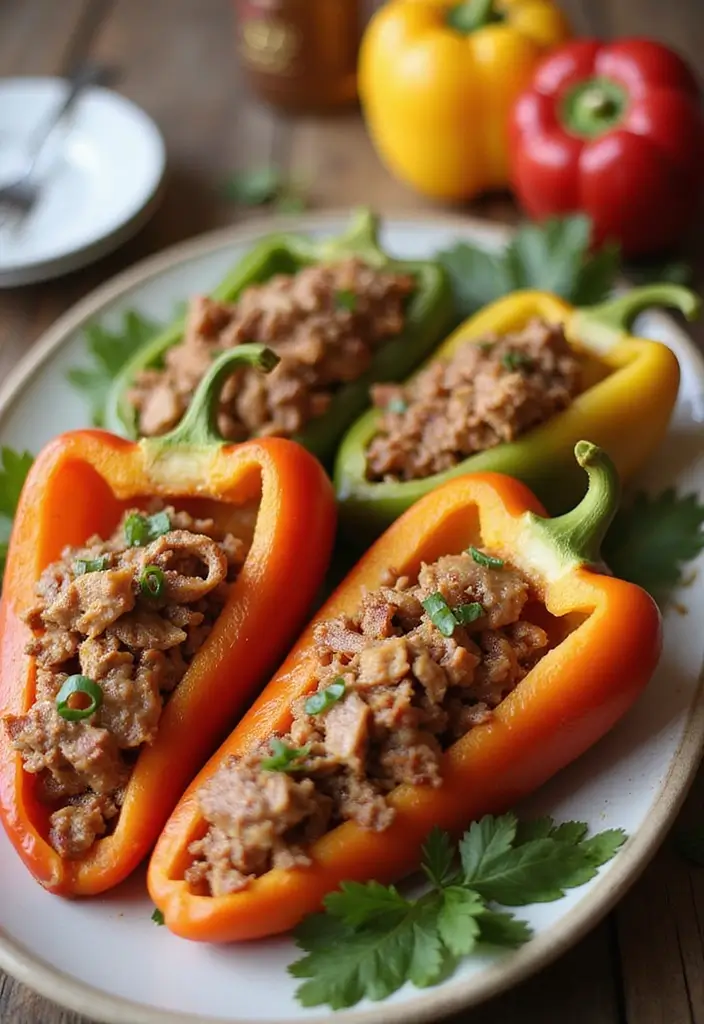28 Pulled Pork Sandwich Recipes That Are Backyard Favorites - 24. Pulled Pork Stuffed Bell Peppers