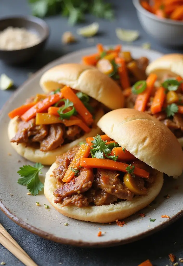 28 Pulled Pork Sandwich Recipes That Are Backyard Favorites - 7. Asian-Inspired Pulled Pork Buns