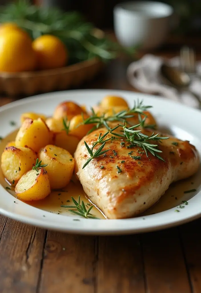 28 Sheet Pan Chicken Recipes That Save Weeknights Fast - 25. Rosemary Lemon Chicken with Potatoes