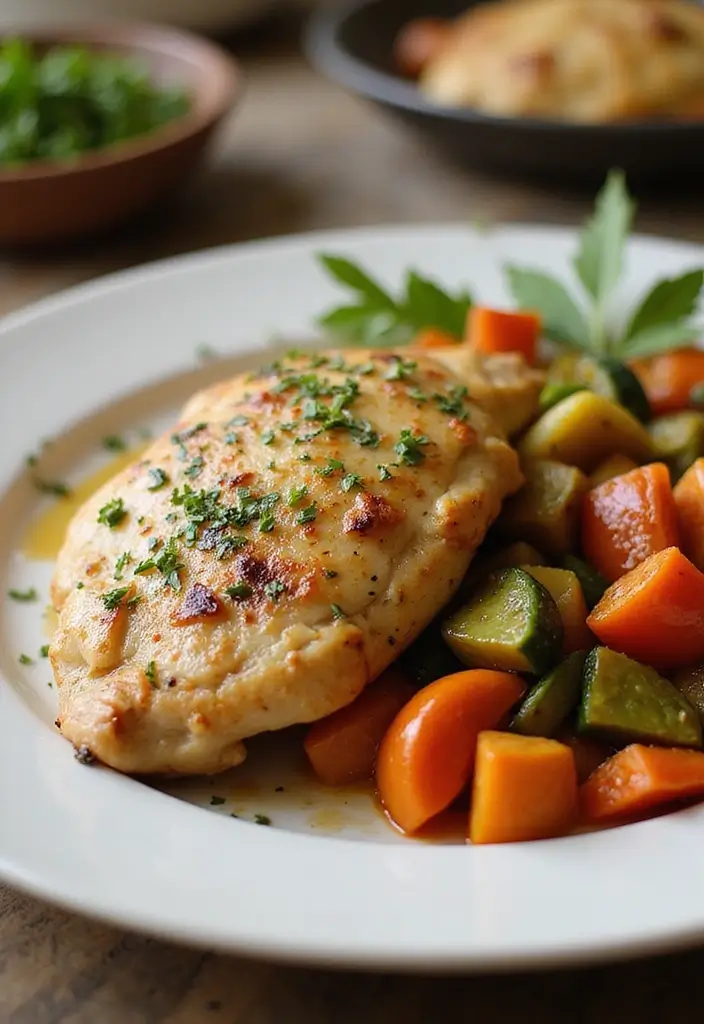 28 Sheet Pan Chicken Recipes That Save Weeknights Fast - 28. Garlic Herb Chicken with Mixed Vegetables