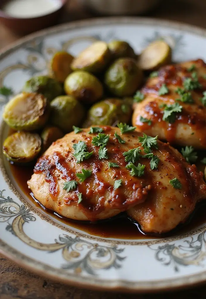 28 Sheet Pan Chicken Recipes That Save Weeknights Fast - 8. Balsamic Chicken with Brussels Sprouts
