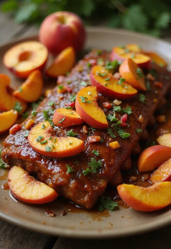 28 Smoked Rib Recipes That Rock Summer Cookouts - 9. Peach Bourbon Glazed Ribs