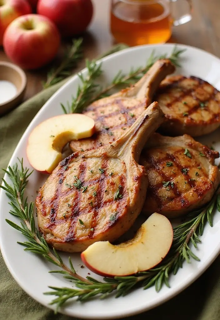 29 Grilled Pork Chop Recipes That Sizzle With Flavor - 8. Apple Cider and Rosemary Grilled Pork Chops