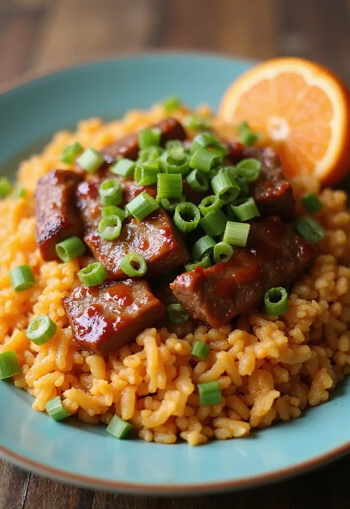 29 Steak Fried Rice Recipes That Beat Takeout Every Time - 14. Orange Glazed Steak Fried Rice