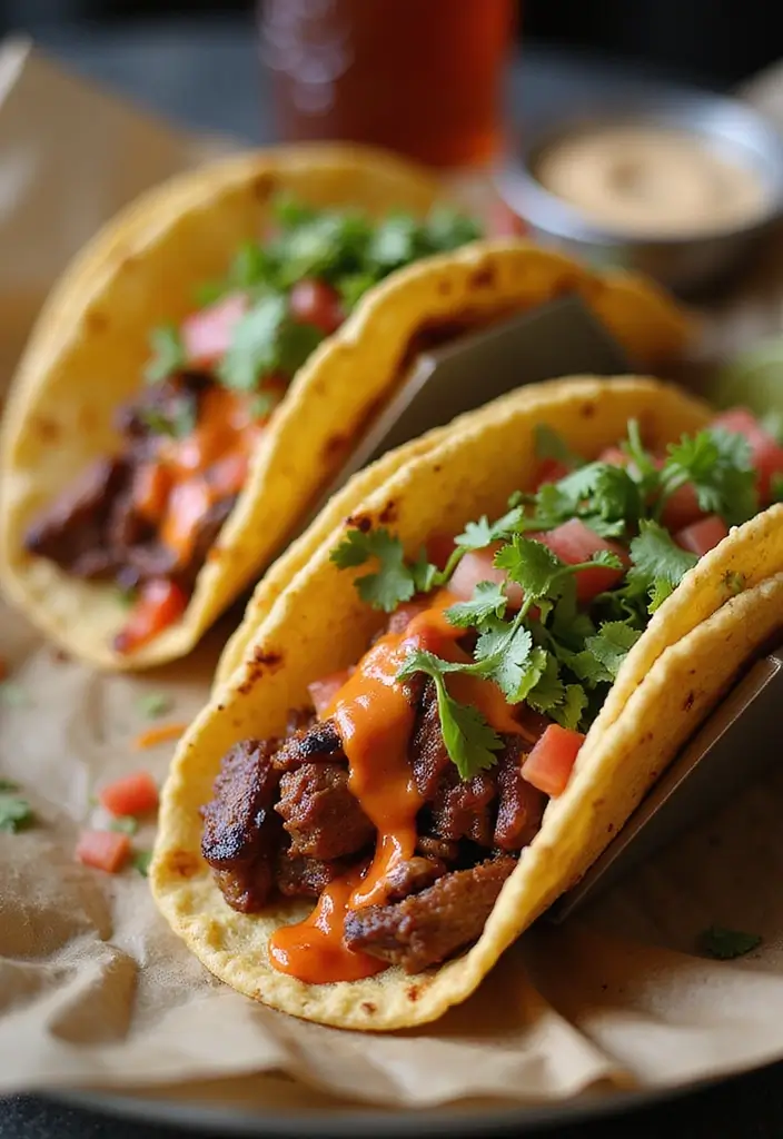 30 BBQ Brisket Taco Recipes That Change Taco Night - 14. BBQ Brisket Tacos with Smoky Chipotle Cream