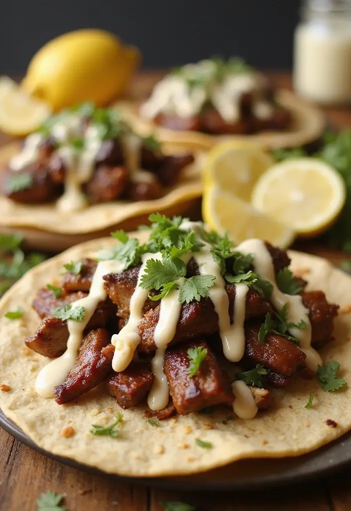 30 BBQ Brisket Taco Recipes That Change Taco Night - 21. BBQ Brisket Tacos with Lemon Garlic Aioli